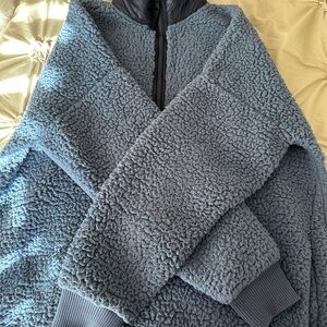 BRAND NEW AERIE BLUE FLEECE ZIPUP